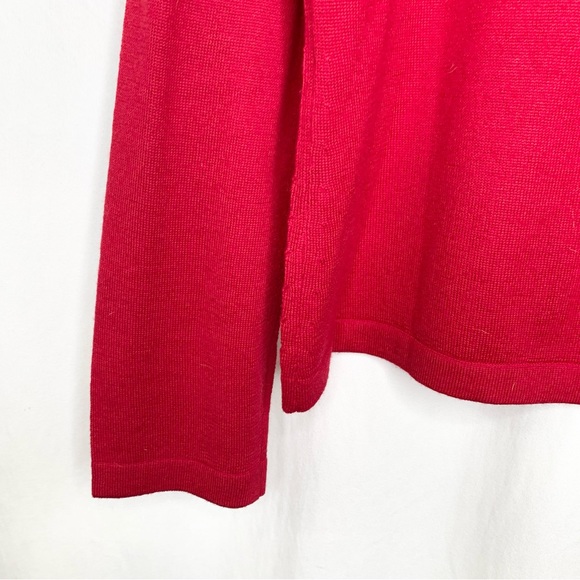 Linea Donna Womens 100% Fine Merino Wool Red Cowl Neck Sweater XL - Picture 6 of 6